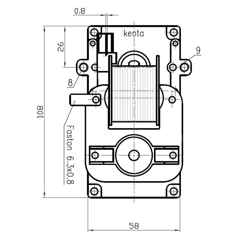 Motoriduttore spianatura doppia 5 RPM albero cavo 8,5mm Kenta K9117153