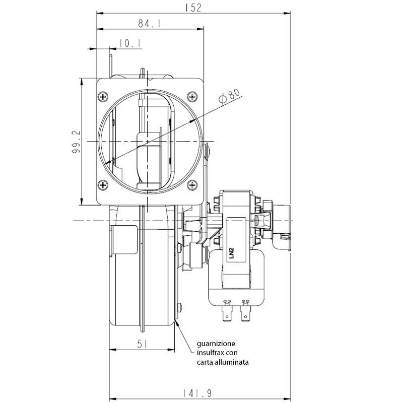Estrattore fumi Sit Group completo PL21CE0260 50W 
