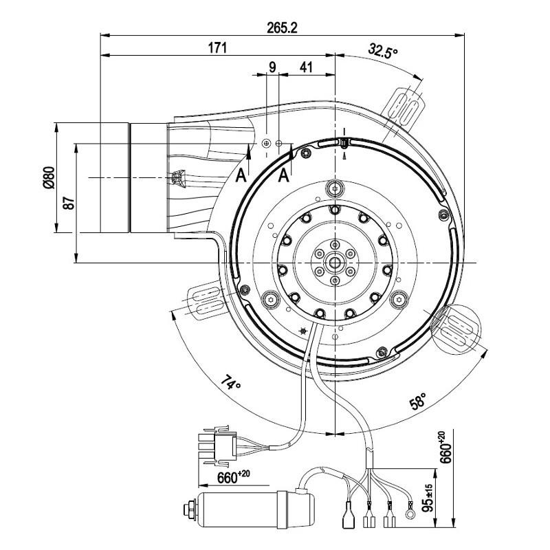 Ventilatore estrattore fumi G2E150-DN91-12 G2E150DN9112