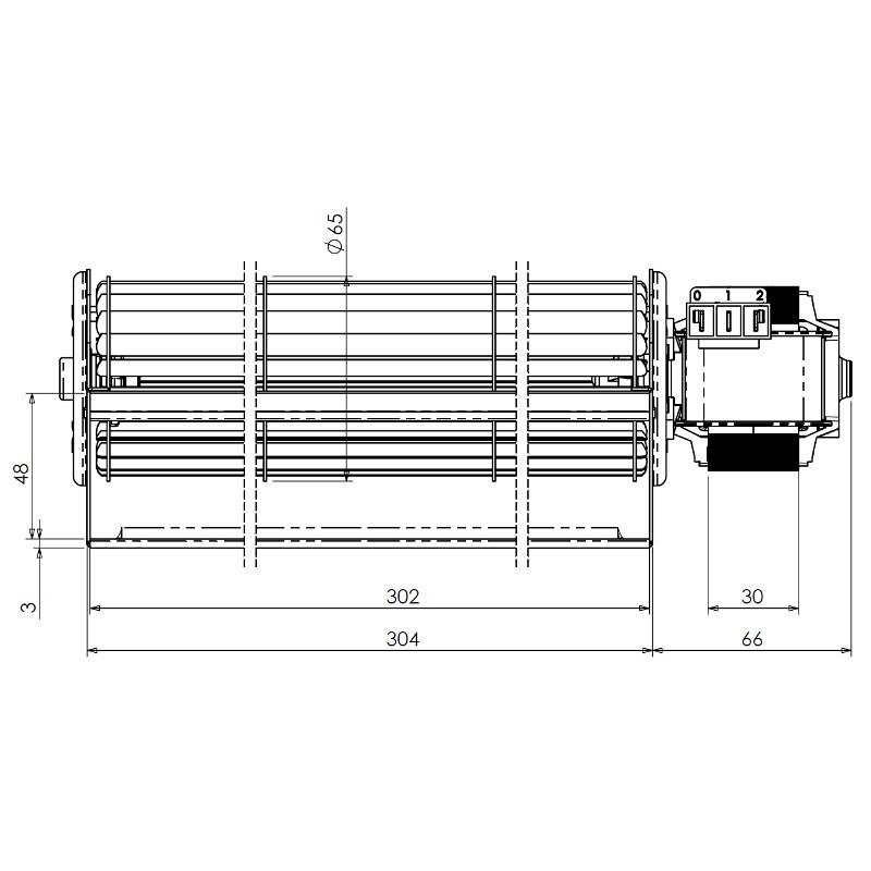 Ventola tangenziale specifico per alte temperature TRIAL THS30B5-033