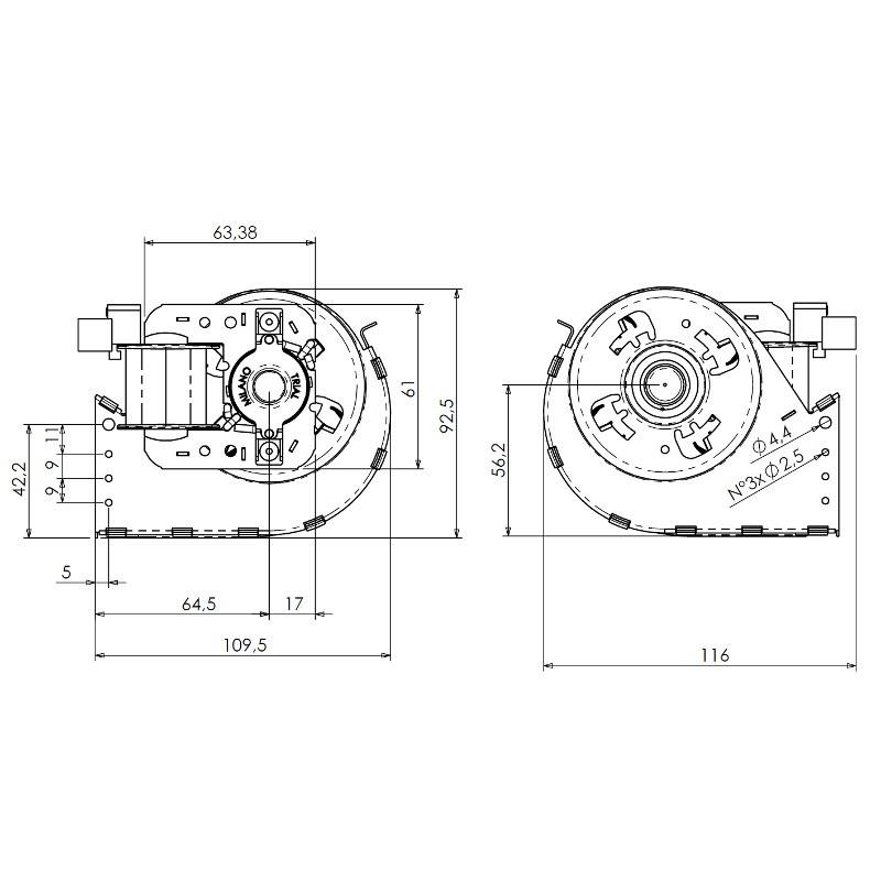 Ventola tangenziale specifico per alte temperature TRIAL THS30B5-033