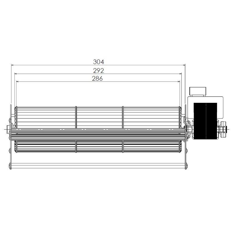 Ventilatore tangenziale per stufe pelet TRIAL 8A130B-001 8FA666-D2