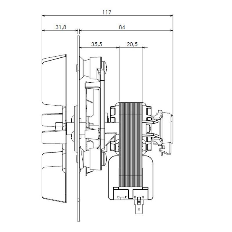 Estrattore fumi. Diametro 150mm, potenza 48W, 2220 RPM. Con Encoder CAF15Y-120S