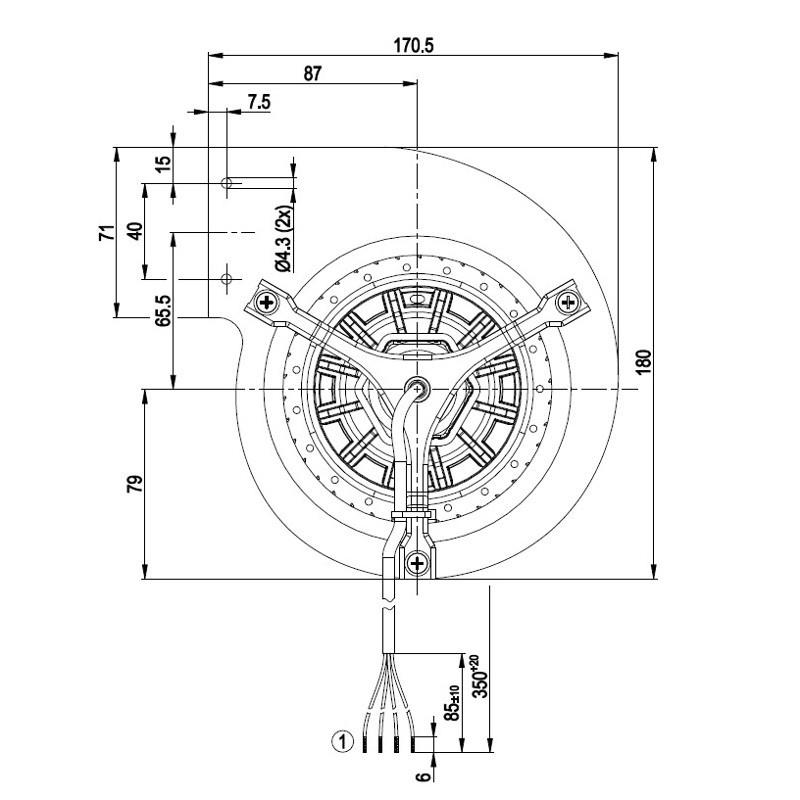 Ventilatore centrifugo EBM D2E133-AZ01-B8 D2E133AZ01B8