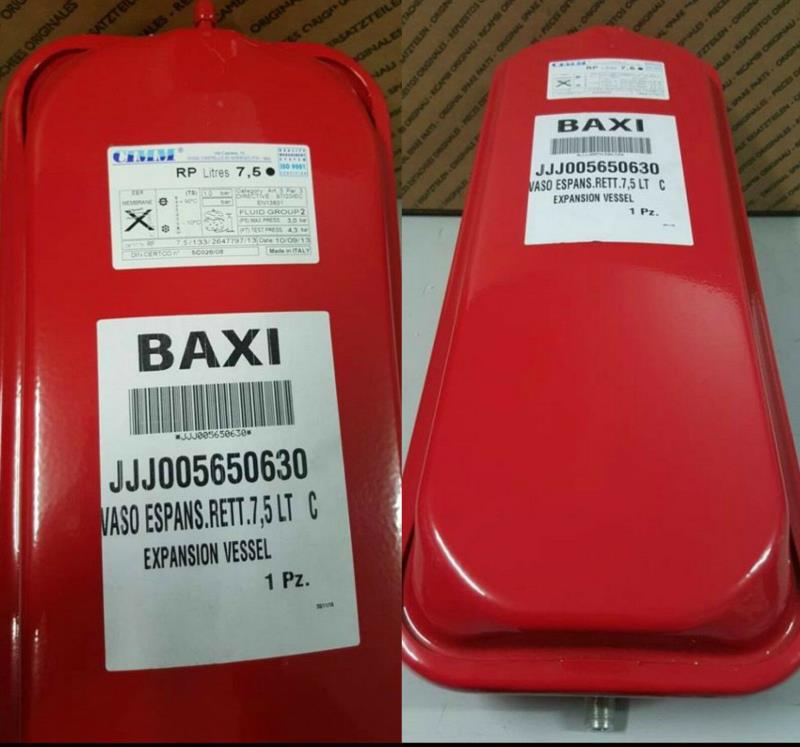 Vaso espansione rettangolare 7,5 lt Cimm originale Baxi JJJ005650630 