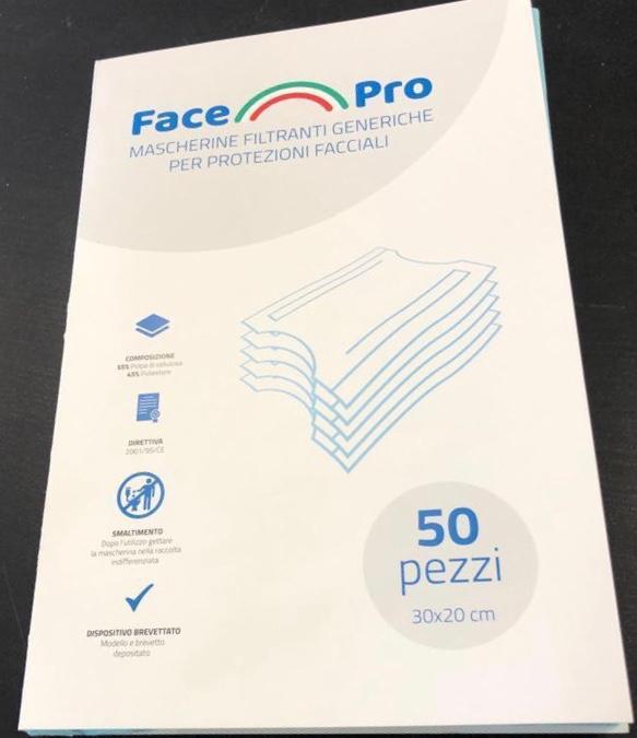 Mascherina filtrante tipo chirurgico protezione facciale Made in Italy 50 pezzi