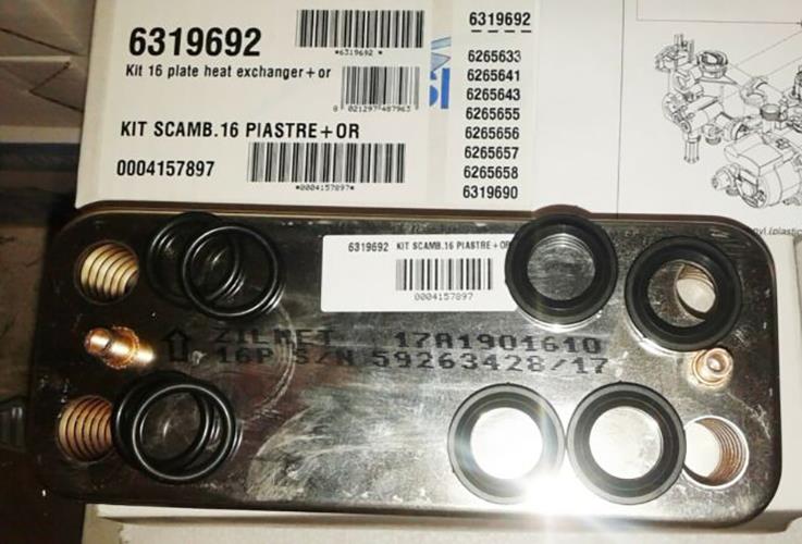 Kit scambiatore sanitario 16 piastre 6319692 ricambio originale Sime