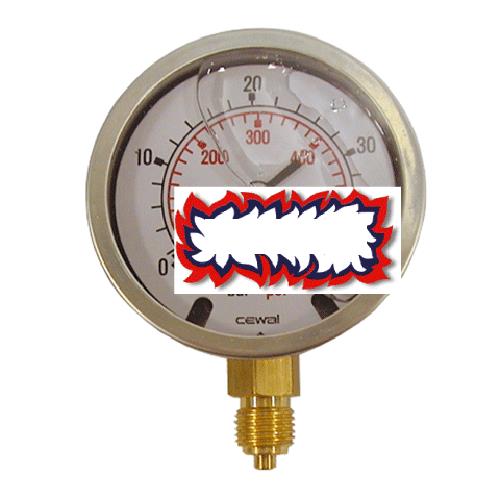 Manometro a bagno di glicerina attacco radiale 1/4" Ø63 4bar MA63GLI4