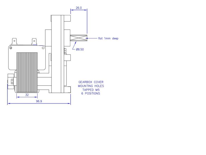 Motoriduttore Mellor T3 3 RPM albero 8,5mm spinatura singola FB1167