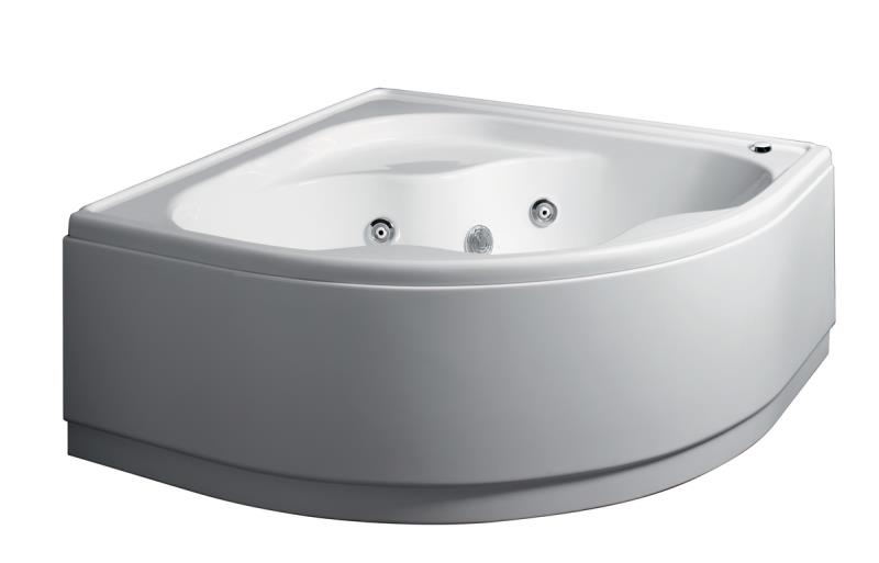 Vasca angolare con idromassaggio modello Cipro 140 x 140 bianco