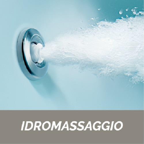 Vasca angolare idromassaggio con rubinetteria bordo vasca modello Capri 140