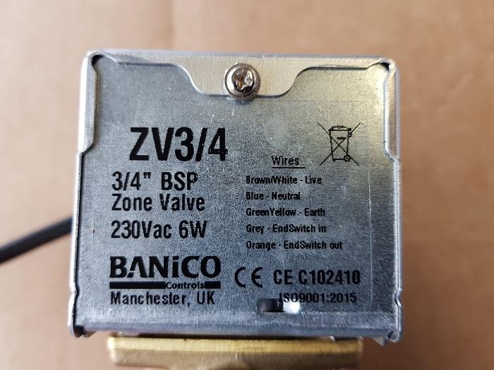 Valvola di zona motorizzata 2 vie da 3/4 F 220 volt con micro ausiliario R05294