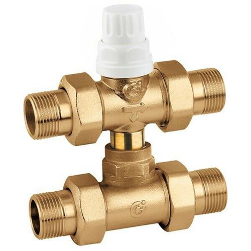 Valvola zona 3 vie 3/4" con tee di by-pass 678050 Caleffi