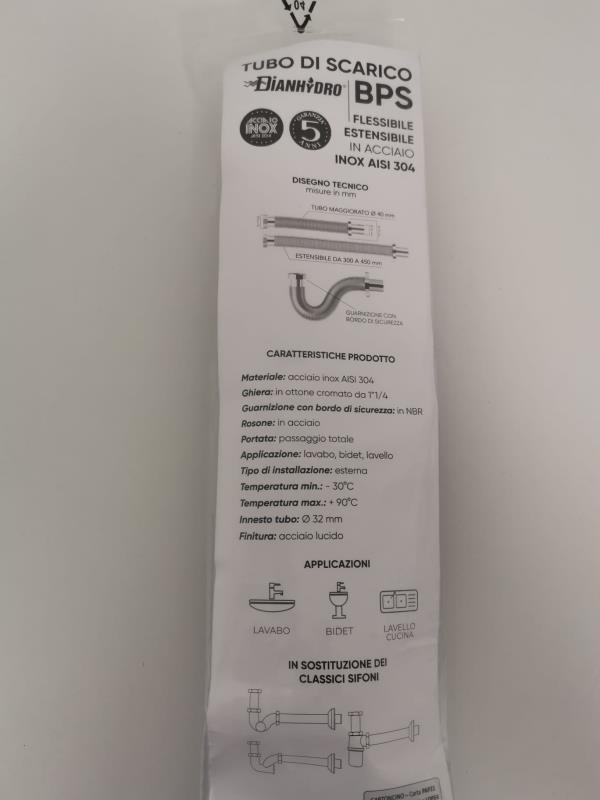 Kit sifone lavabo bidet regolabile flessibile 1"1/4