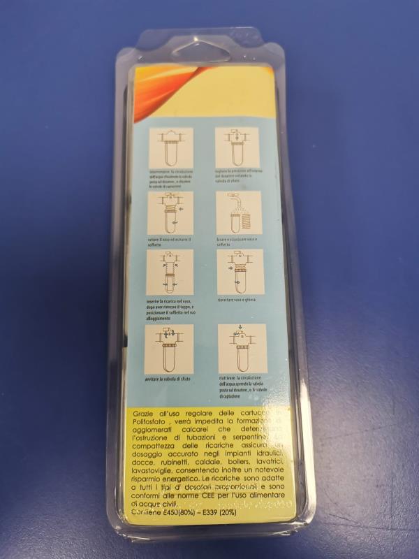 Kit 6 pz cartuccia ricarica polifosfato per dosatori proporzionali già pronte