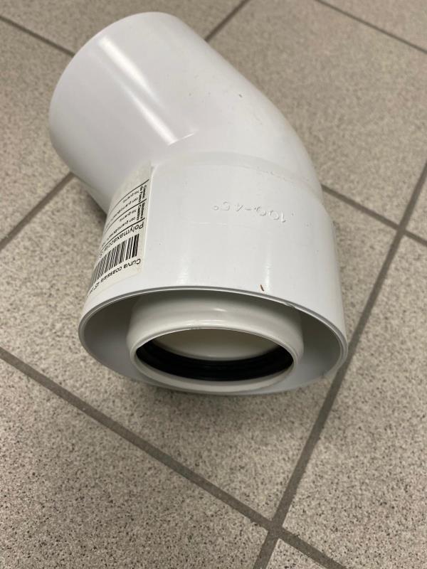 Curva coassiale 45° d.60-100 per caldaie a condensazione pps KQ200060100