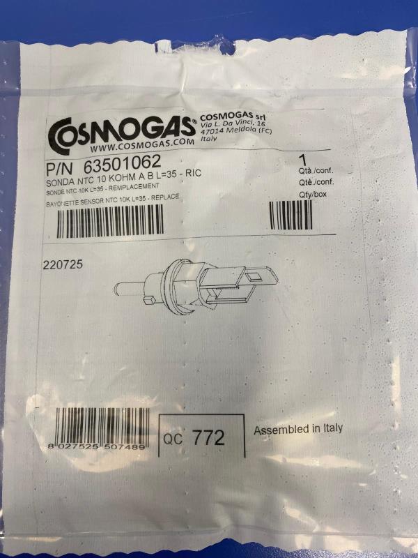 Sonda NTC 10kohm originale Cosmogas 63501062 ex 62111015