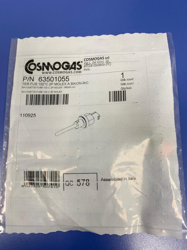 Termofusibile 102°C 2P Molex a baionetta caldaia Cosmogas 63501055, ex 62111042