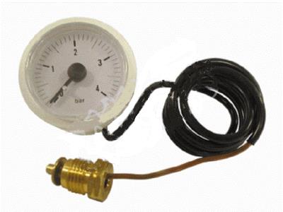 Idrometro ø40 capillare bianco attacco 1/4 0-4bar compatibile Saunier 56005