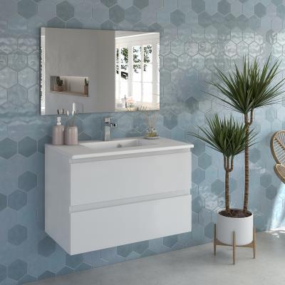 Mobile bagno sospeso Congrazia Larice bianco 80x43x56
